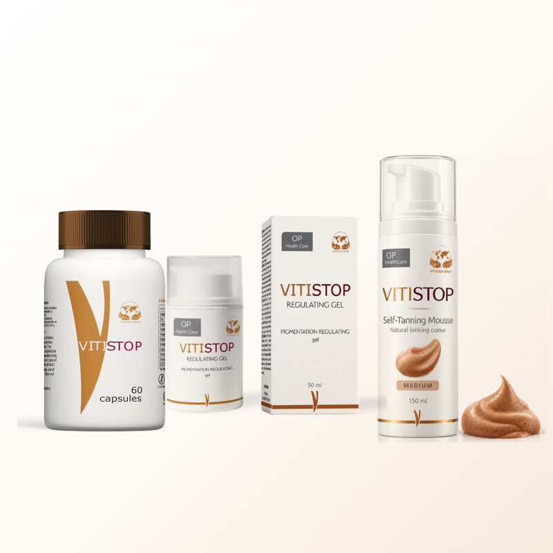 Vitistop Komplett-Set – Gel + 60 Tabletten + Selbstbräunungsschaum